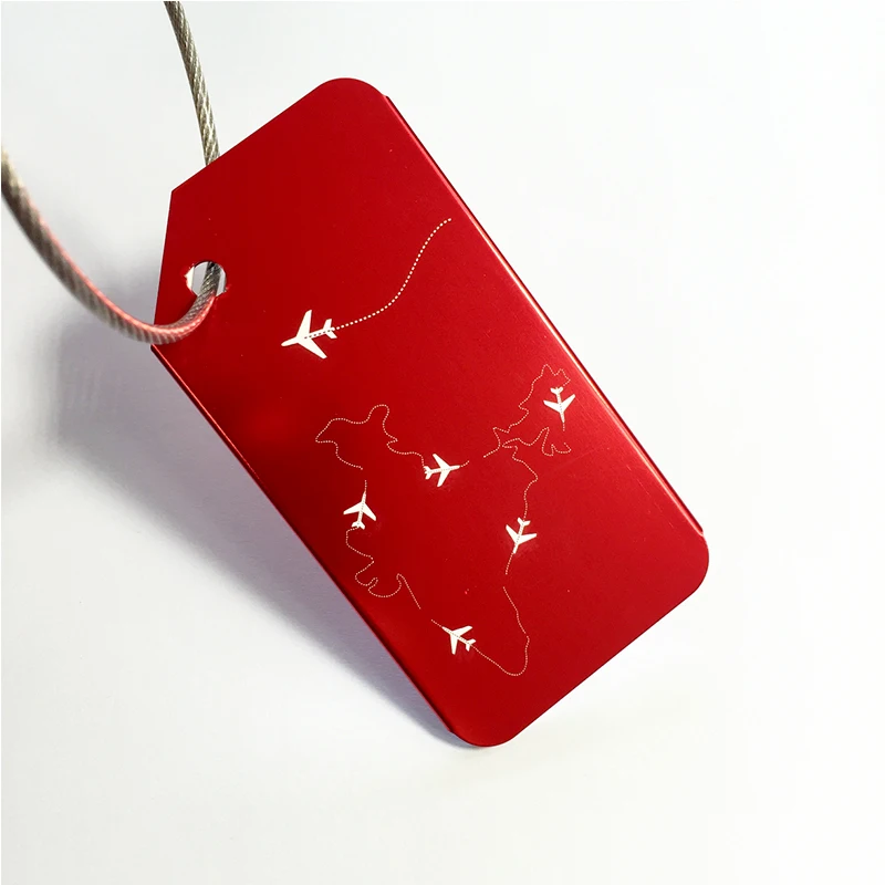 New Metal Red Luggage Bag Tag Aluminum 