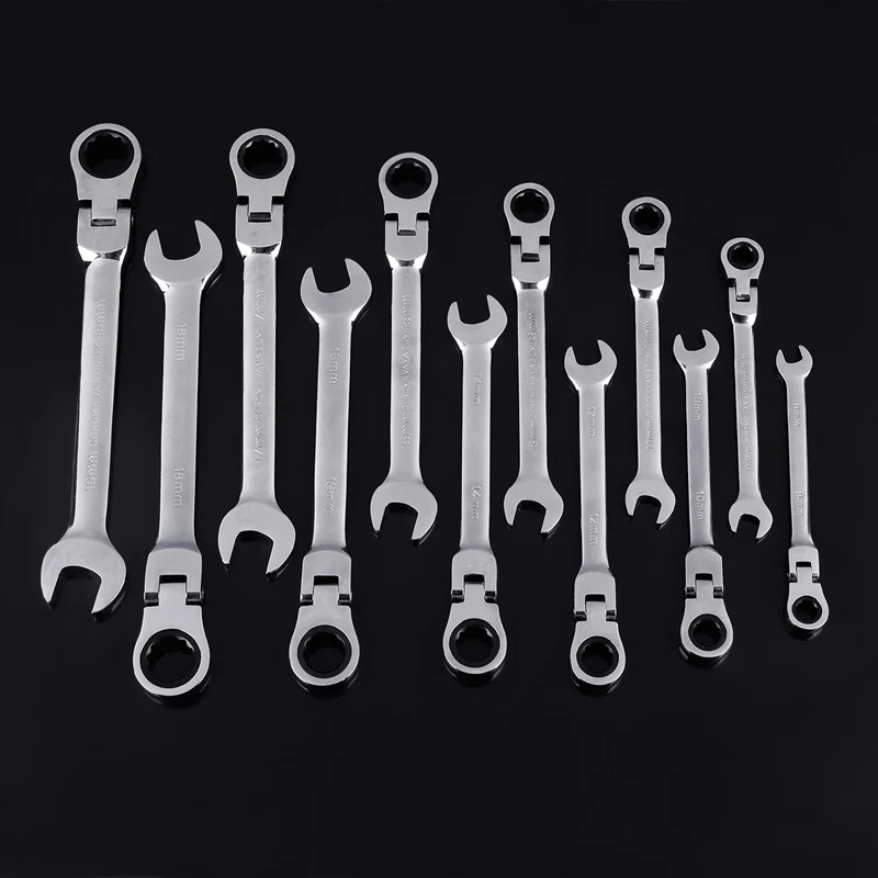 

12pcs/ ratchet spanners combination a set of keys ratchet handle tools torque wrench of auto repair hand tool for cars kit