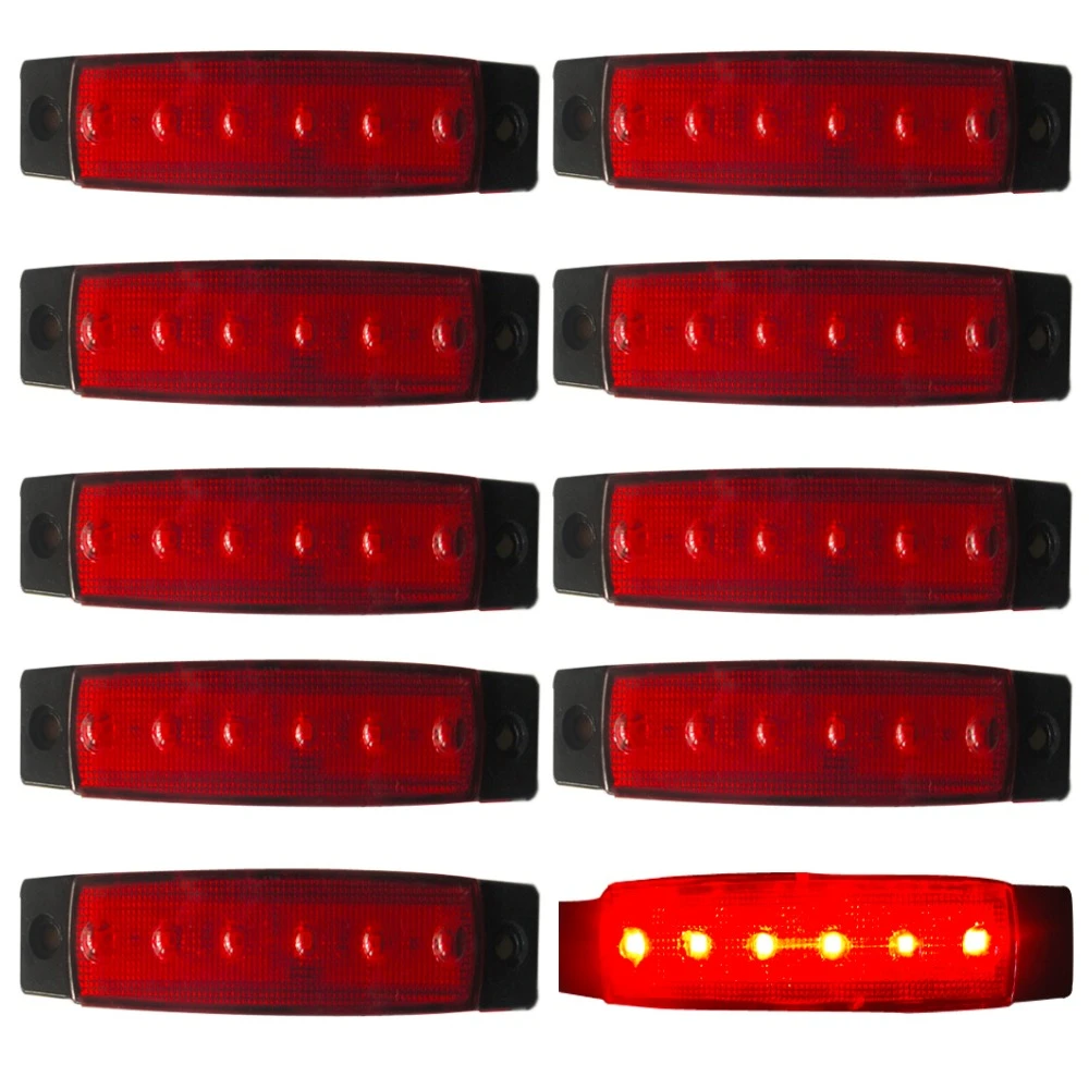 15PCS 6LED indicatore laterale anteriore luce bianca camion rimorchio camper