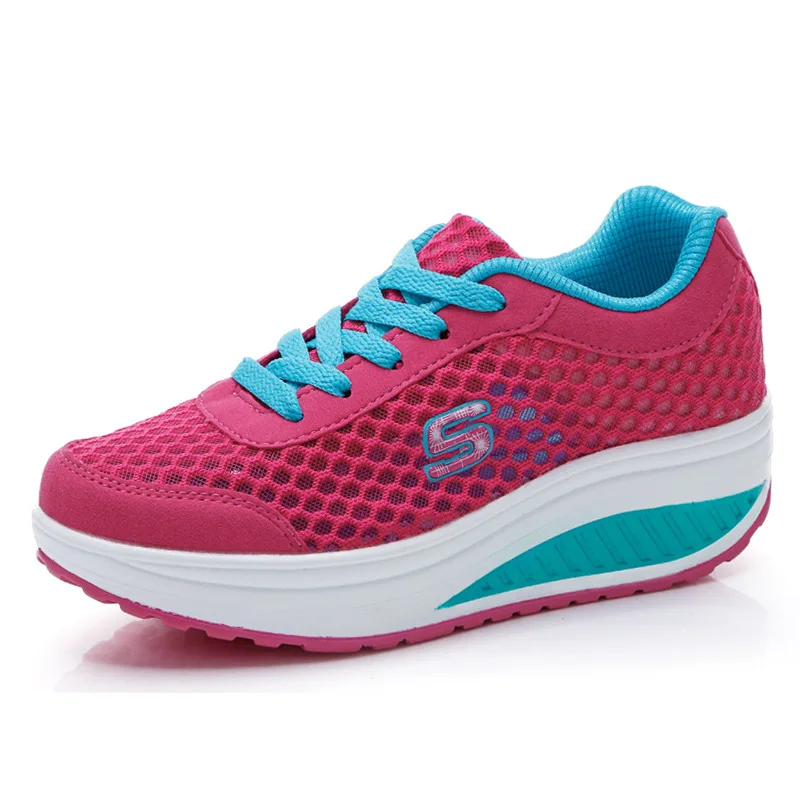 

9 40 shook muffin bottom slimming shoes woman 2016 summer new mesh hole beathable female casual canvas shoes zapatillas