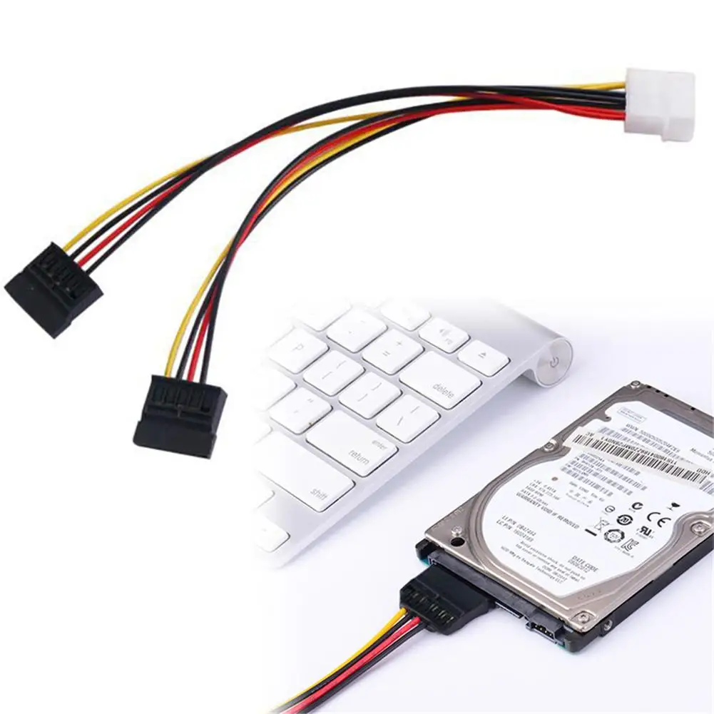 

One-divided-two Power Cable Computer Cables & Connectors D Model 4 PIN Transfer Into Two 15 PIN Power Cable Big 4 PIN Transfer I