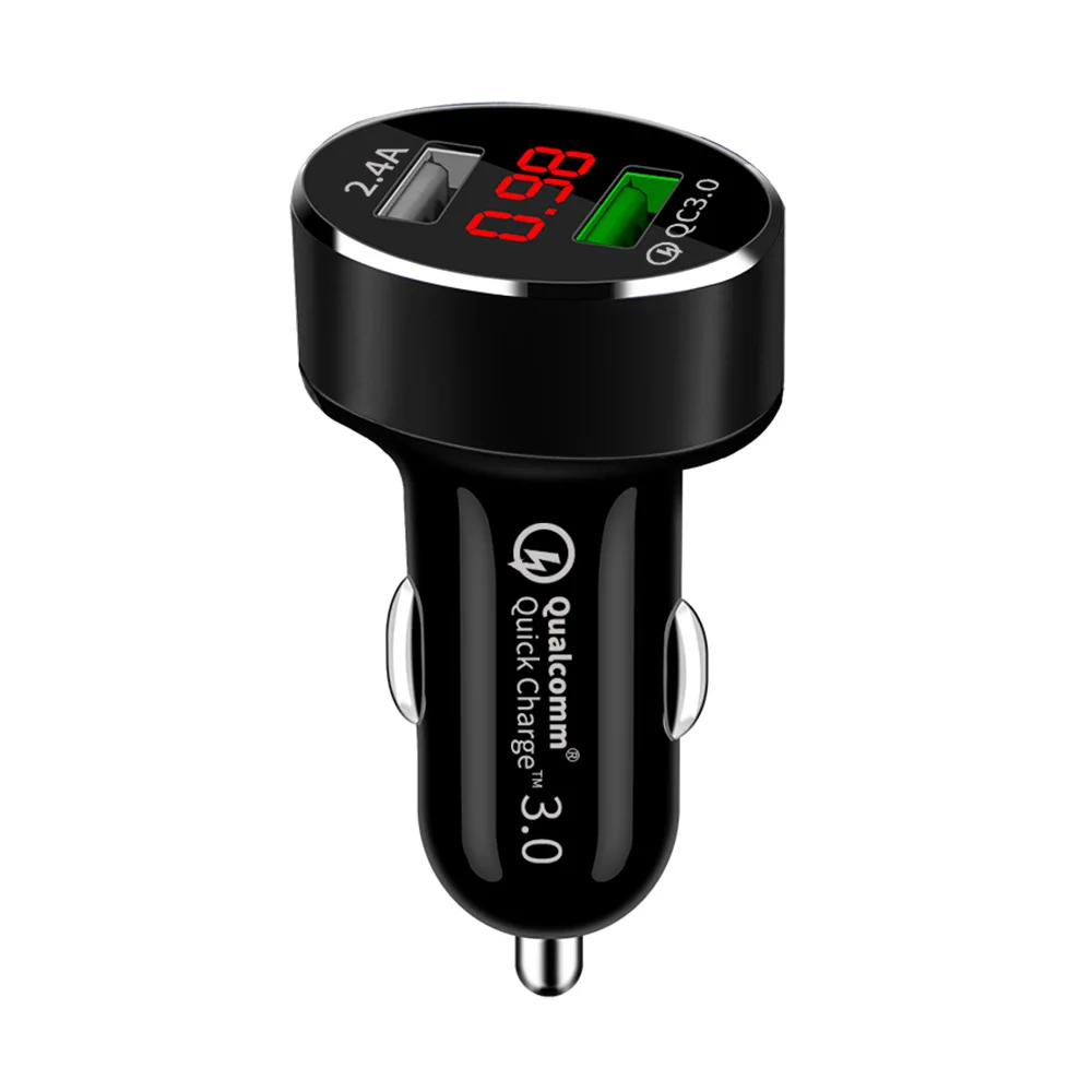CRDC автомобильное зарядное устройство Quick Charge 3,0+ 3.1A USB быстрое зарядное устройство для телефона Алюминиевый светодиодный QC 3,0 Автомобильное зарядное устройство для Xiaomi iPhone X samsung и т. Д