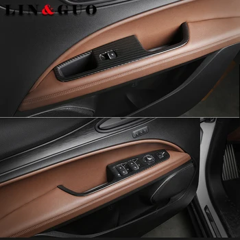 

Newest For Alfa Romeo Stelvio 2017 Car-styling Carbon fiber Window Lift Button Frame Cover Trim accessories