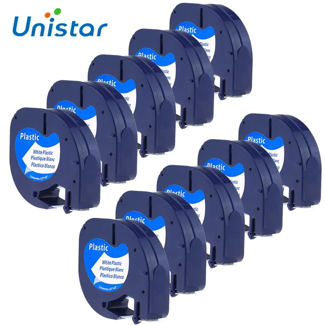 Best Price Unistar 10pcs Dymo Letratag Plastic Tape 12mm Compatible for Dymo 91201 Label Tape 12mm*4m Black on White Printer Ribbons 91201 Best Price Unistar 10pcs Dymo Letratag Plastic Tape 12mm Compatible for Dymo 91201 Label Tape 12mm*4m Black on White Printer Ribbons 91201