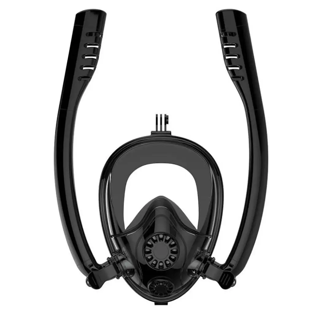 

Diving Mask Anti-fog Goggles Double Breath Dual Airflow Anti-Fog Technology. Pipe for Gopro Snorkeling Mask