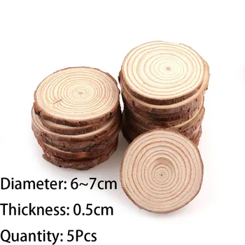 3-12cm Thick 1 Pack Natural Pine Round Unfinished Wood Slices Circles With Tree Bark Log Discs DIY Crafts Wedding Party Painting 9