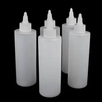 

5pcs 250ml Plastic Empty Bottle for Tattoo Ink Pigment Squeeze Bottles Twist Cap Cosmetic Tool Tube Container Makeup Accessories