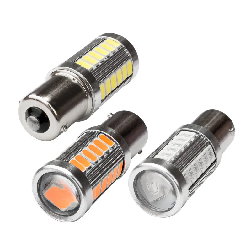 

1156 P21W BA15S 33 LED 5630 5730 auto brake lights fog lamp reverse light car daytime running light white red yellow Car styling
