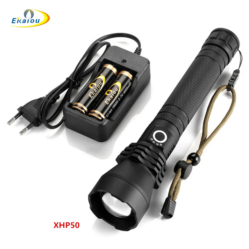 Светодиодный XHP50 фонарик 20000 люмен факел USB перезаряжаемые регулируемый зум свет водостойкий 3 режима Выделите для кемпинга