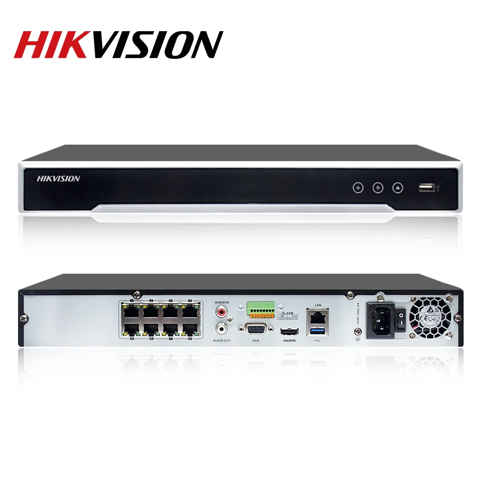 Hikvision NVR DS-7608NI-I2/8 P 4K сетевой видеорегистратор 8CH 2SATA 8 PoE порт H.265 Plug and Play nvr Hikvision для видеонаблюдения