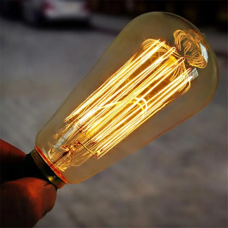 Vintage Edison Light Bulb E27 220-240V 40W ST64 Filament Incandescent Ampoule Bulbs Retro Edison Lamp