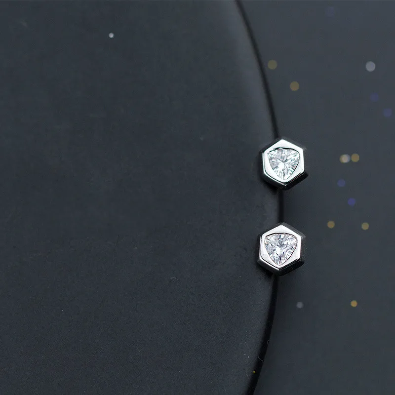 Мужские серьги-гвоздики S925 Tremella Корейская версия Модные Простые геометрические