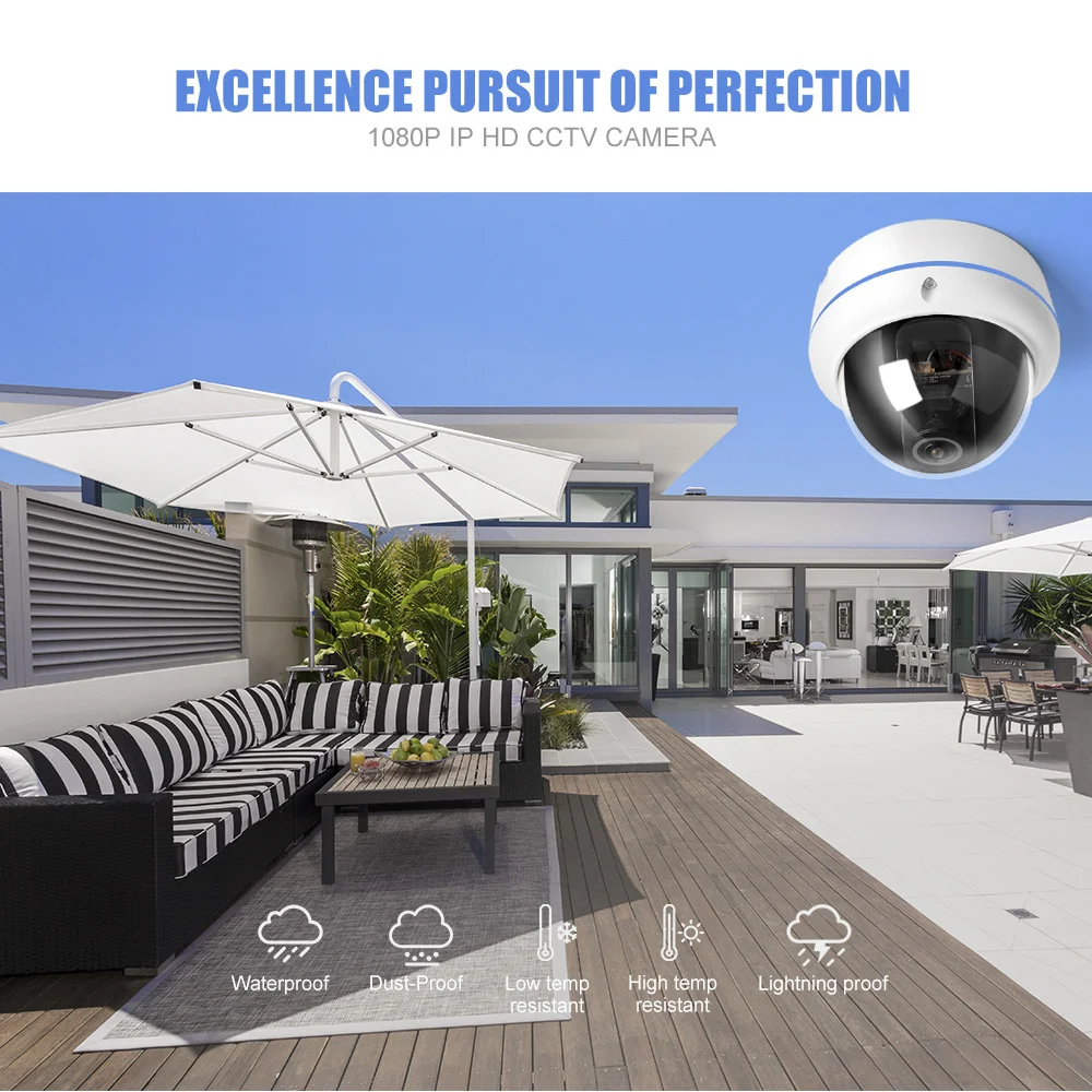 Ip камера IMX291 1/8 &quot 2 МП 1080P POE Dome 0.0001Lux Starlight Low Lux цветная дневного/ночного видения