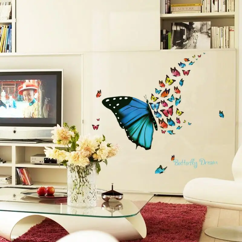 Большие наклейки в форме бабочек DIY индивидуальная Бабочка Наклейка на стену для семьи гостиная на стену Спальня украшение наклейка