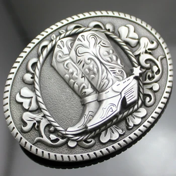 

Vintage Silver Belt Buckle Western Cowboy Cowgirl Boots Shoes Spur Rodeo Line Dance Gift Jewelry Accessories