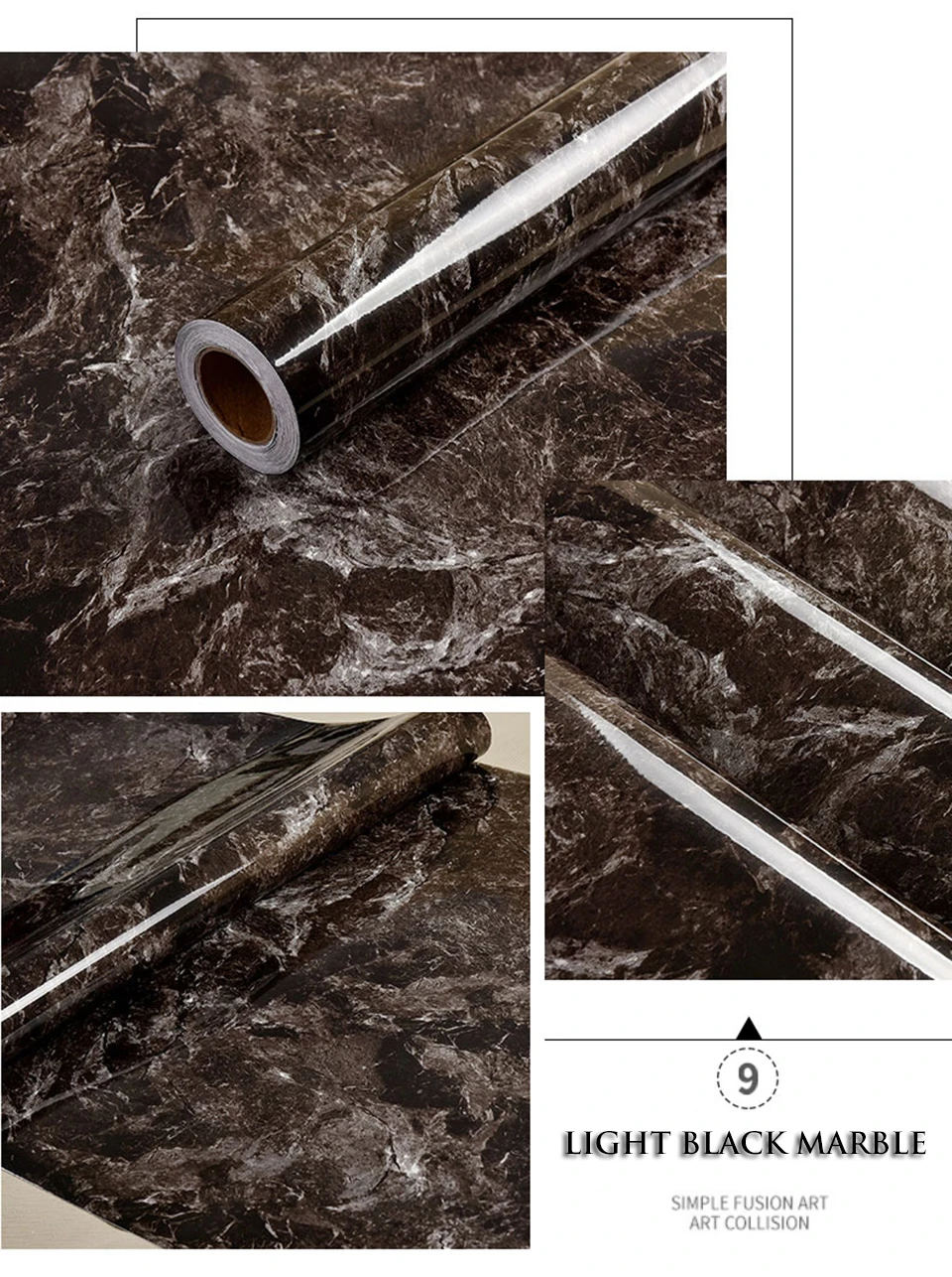 Marble Waterproof Dining Table Wall Stickers Vinyl Self Adhesive Wallpaper Decorative Film Cabinets Countertop Contact Paper DIY