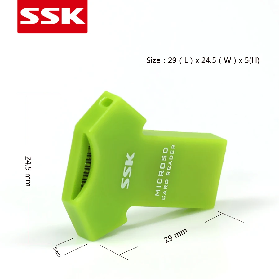 SSK SCRM052 горячей продажи красочные USB2.0 считыватель карт памяти Micro SD/T-Flash карта с одним гнездом Смарт устройство чтения карт памяти адаптер