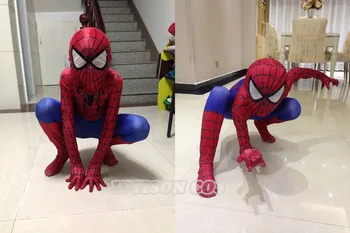 

Kids Spiderman Costume Child Superhero Cosplay Elastic Jumpsuit Amazing Spiderman Spandex Zentai Suit Halloween boys Costumes