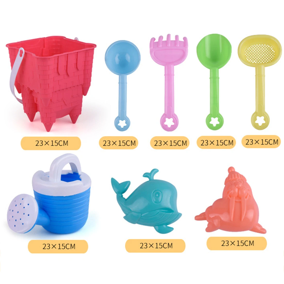 incredible  8Pcs Children Outdoor Beach Sand Toy Baby Beach Game Bucket Playset for Kids Water Fun Beach Toy Se