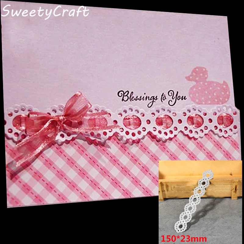 

Dies Scrapbooking Lace Button Hollow Edges Metal Cutting Dies Stencils Template Card Making Frame Background Craft Die Cut DIY