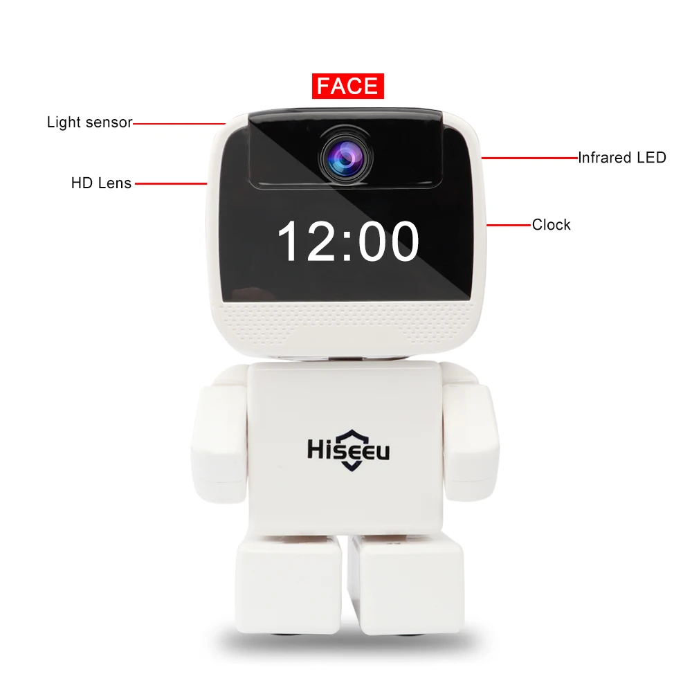 Hiseeu ip камера 960 P HD робот ночного видения двухстороннее аудио детский монитор CCTV SD