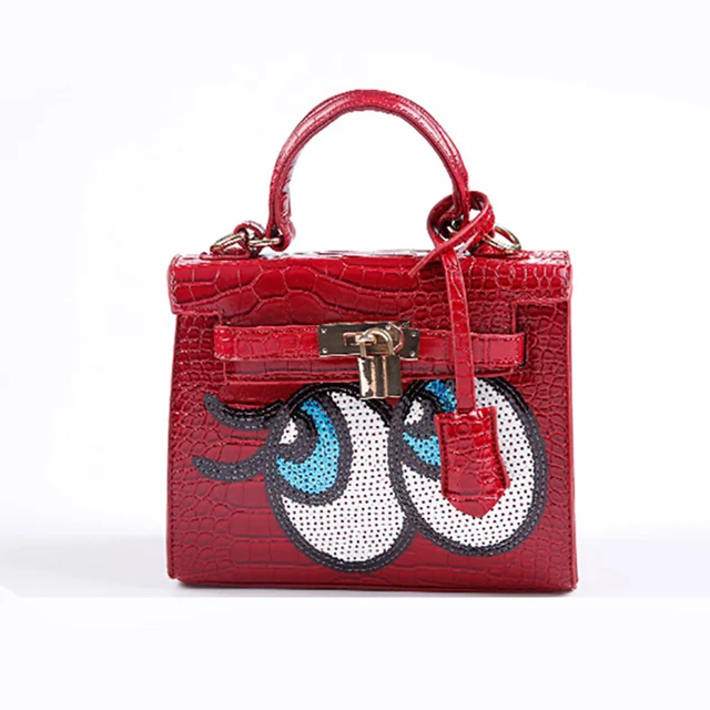 Famous Brand Korean Style Women Fashion Handbag Designer Handbags Famous Brand Korean Style Women Fashion Handbag Designer Handbags Cartoon Character Eyes Inexpensive Leather Bags Shoulder