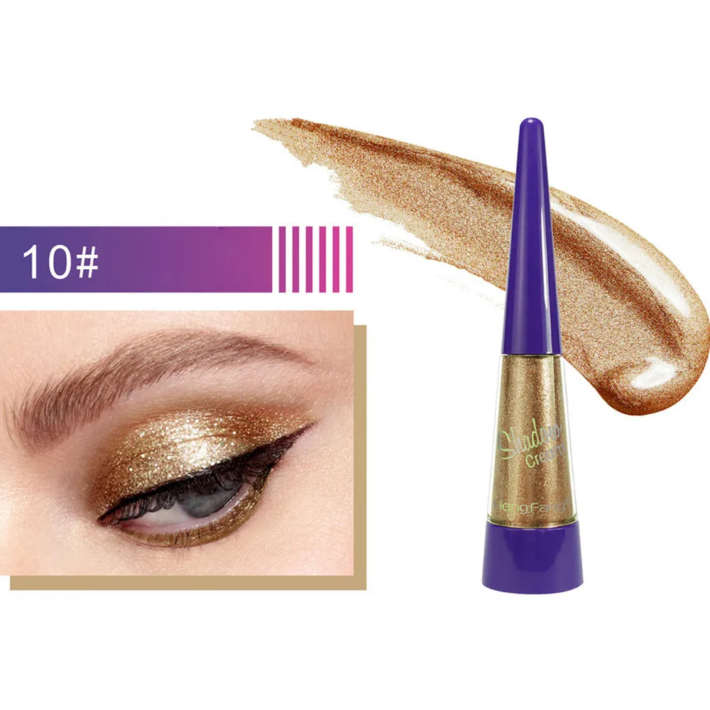 Металлический Блестящий Smoky Eyes тени для век водоустойчивые, блестящие жидкая подводка для глаз, профессиональный макияж жидкость для снятия макияжа глаз 5,13