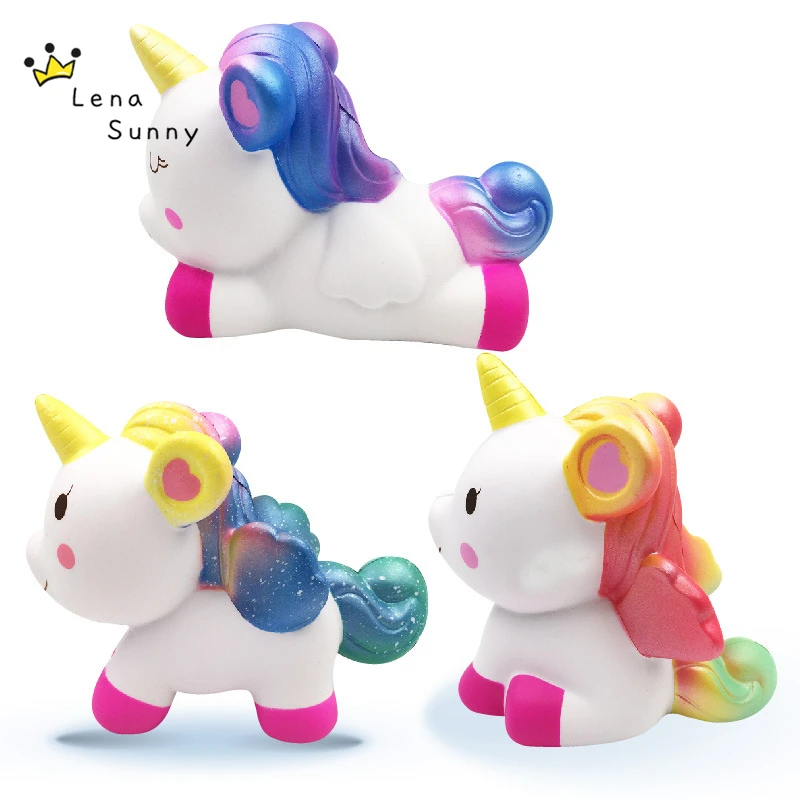15Pcs/Lot Anti Stress Cute Unicorn PU Squishy Slow Rising Squishy ,Unicorn Horses Squeeze Toy