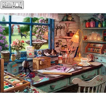 

5d diy diamond embroidery Messy table diamond painting Cross Stitch full square drill Rhinestone mosaic wall decoration