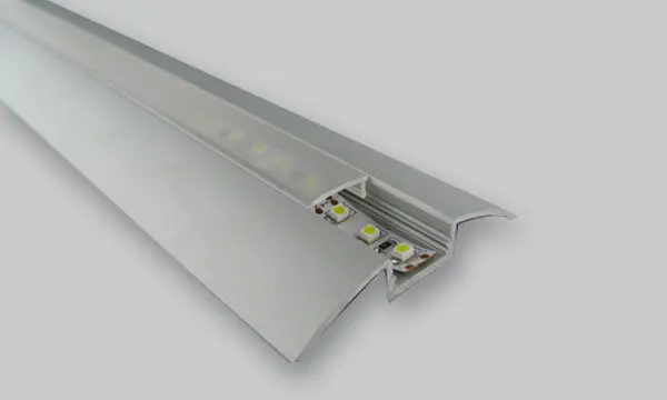Us 138 4 Angled Surface Mount Aluminum Profile Housing For Flex Hard Led Strip Lights With Oyster White Frosted Clear Cover And End Caps In Lamp