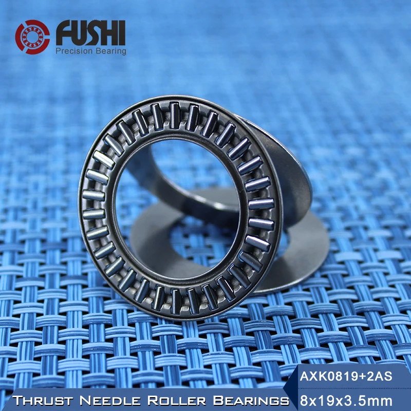 Thrust Needle Roller Bearing com Duas Anilhas As0819 8*19*3.5 mm 10 Pcs Axk0819 Ntb0819 Rolamentos Axk0819 Mais 2as