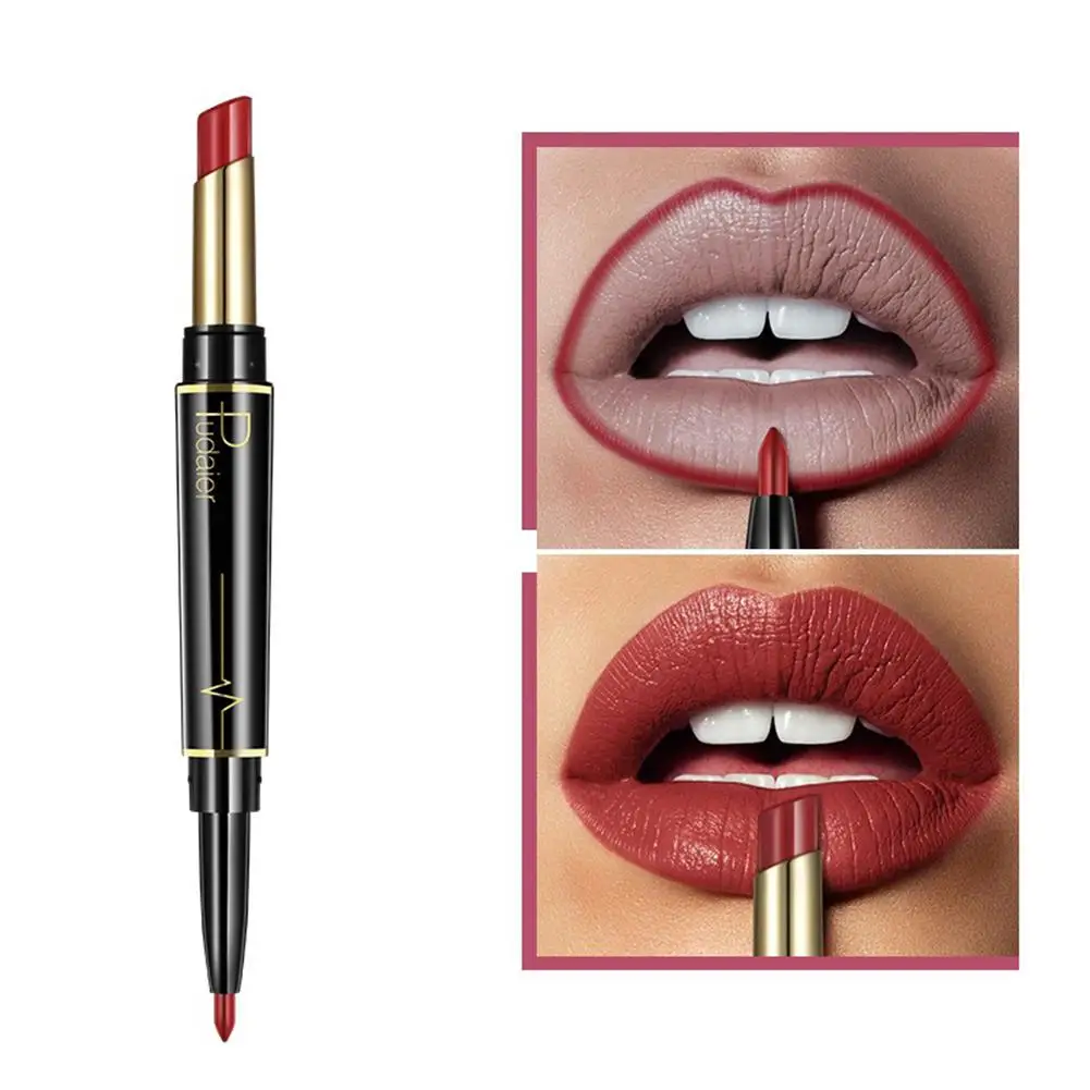 

Double Ended Matte Lipstick Lipliner Pencil Long Lasting Waterproof Moisturizer