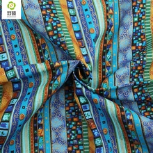 Синий Цветочный Африканский Хлопок Льняной Ткани DIY Ручной Швейные Лоскутное Ткань Для Диван Мешках Платья 145*50 СМ M45