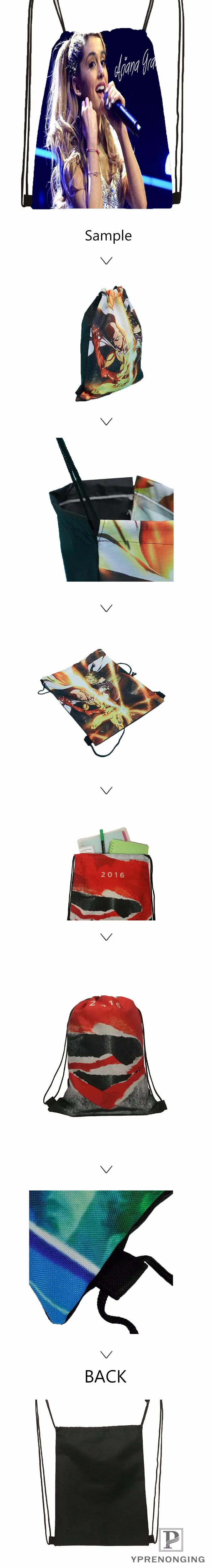 Custom Ariana Grande походная сумка на шнурке для мужчины женщины милый Daypack дети ранец(черный Назад) 31x40 см#180531-01-03