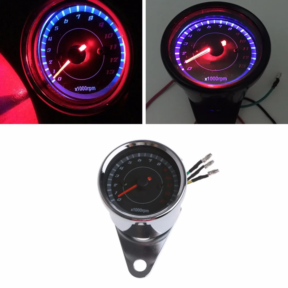 Universal LED Motorcycle Tachometer DC 12V Meter 13K RPM For Honda
