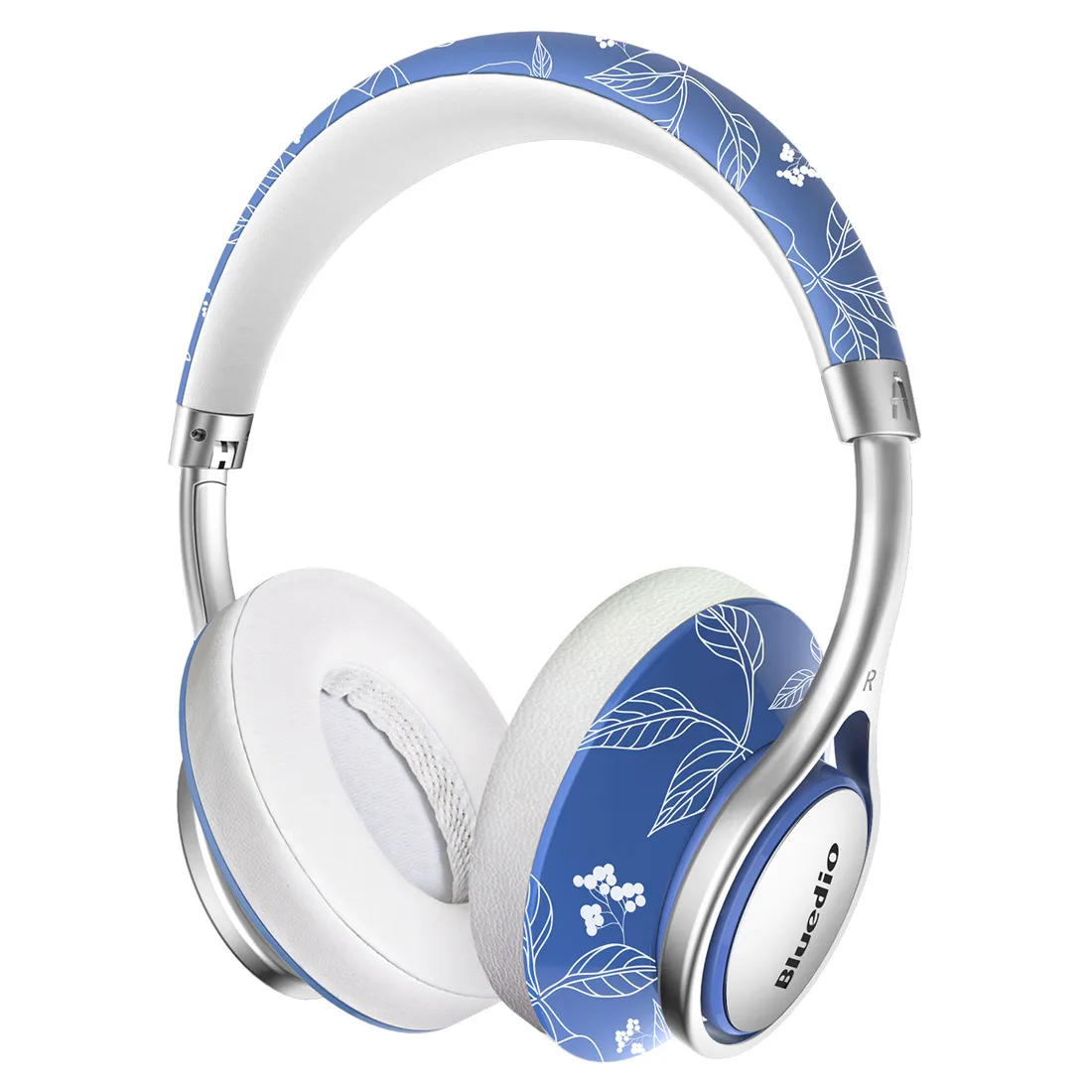 Bluedio A2 5,0 Bluetooth Наушники Модные беспроводные портативные стерео наушники с шумоподавлением с микрофоном для телефона - Цвет: Blue and White