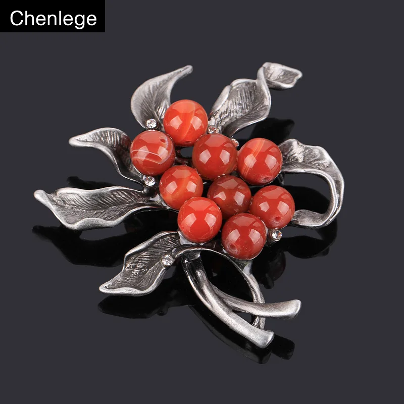 

chenlege 2017 fashion brooches jewelry bouquet plant pins wedding party silk scarf clip vintage leaf flower brooch for women pin
