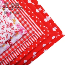 Тонкая хлопчатобумажная ткань для шитья Лоскутная Ткань для скрапбукинга жировые кварталы ткани рукоделие узор 50*50 см красный 7 шт