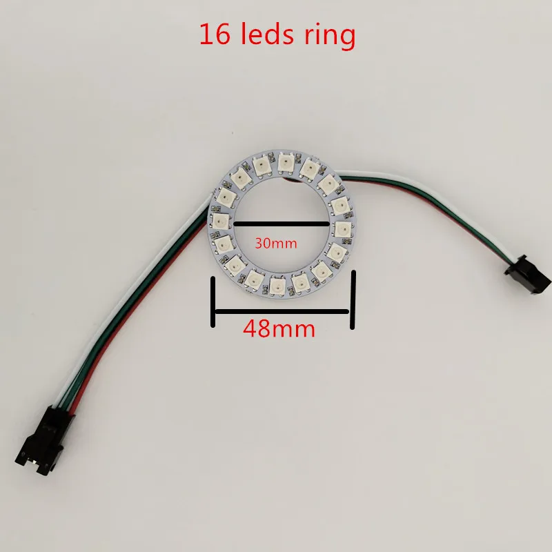 Светодиодный кольцевой светильник WS2812B 16/24/35/45 светодиодный s белый PCB 5050 RGB Dream color