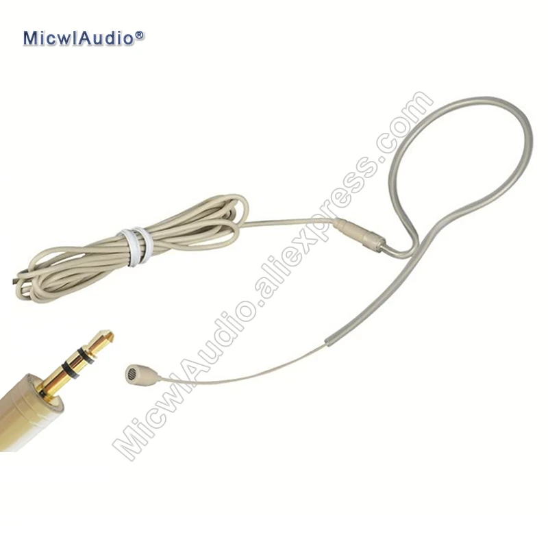 

Headset Hook Microphone Standard 3.5mm Stereo Conference Stage Hea dworn Condenser Microphone Beige MicwlAudio SE-008
