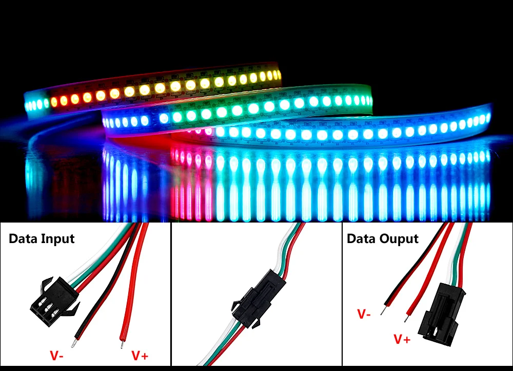 Ws2812b в SMD 5050 Rgb Светодиодная лента Водонепроницаемая 5 в Диодная лента ТВ ПОДСВЕТКА Ambilight Ws2811 Ws2812 Rgb светодиодная полоса с адресом света