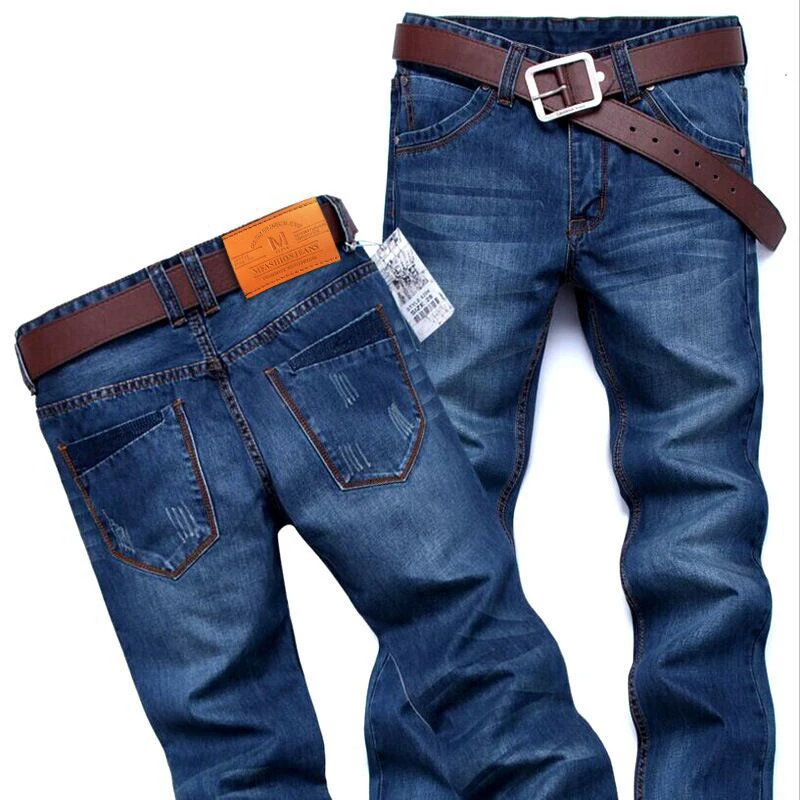 2018 Брендовые мужские джинсы Slim Fit обтягивающие дизайнерские эластичные прямые