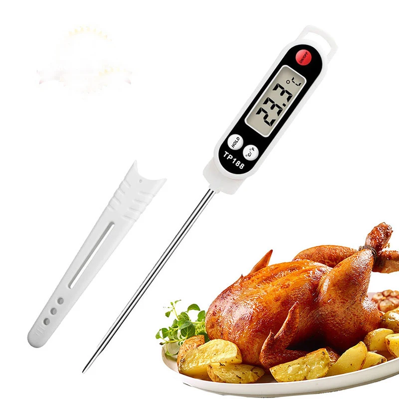 Электронный цифровой дисплей Еда барбекю термометр Кухня мясо Еда Пособия по кулинарии из нержавеющей стали зонд барбекю термометр