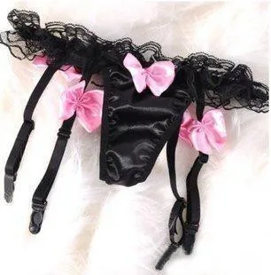 Классический сексуальный женский черный розовый Цветочная подвязка ремни Милое сексуальное белье Пояса с резинками сексуальный цветок пояс для чулок для девочек - Цвет: Black