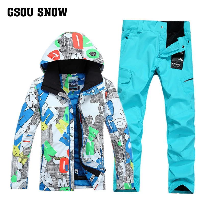 

Gsou snow wind skiing suit male suit single double board skiing and waterproofing dress pants