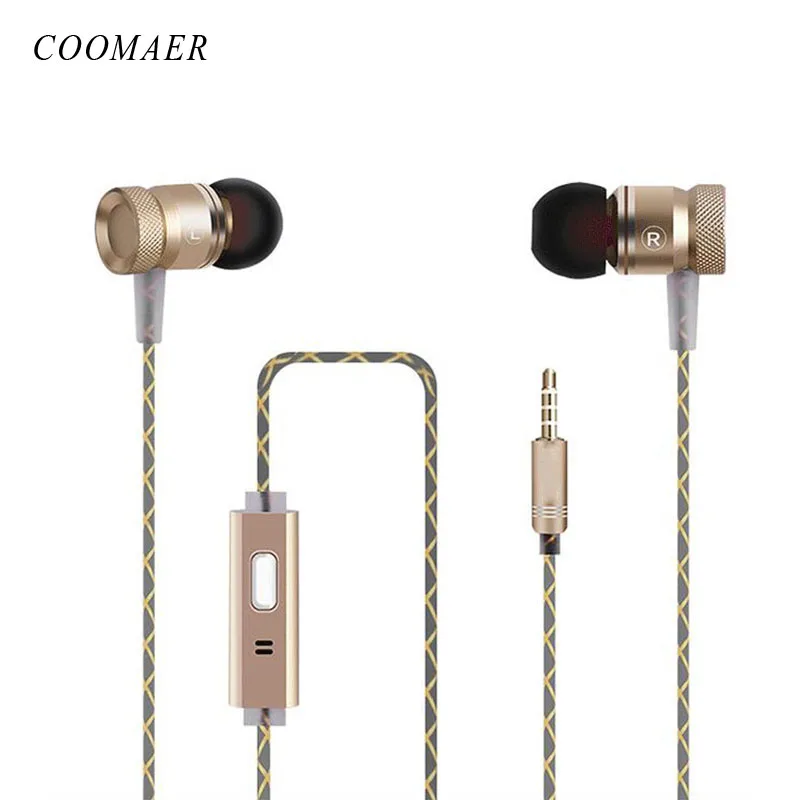 

Metal 3.5MM Jack Stereo Surround Bass in- Ear wired Earphone With Microphone Ear Buds For Mobile Phone Headset