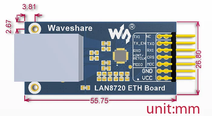 LAN8720 ETH плата высокопроизводительный 10/100 Ethernet приемопередатчик PHY Ethernet модуль развития комплект