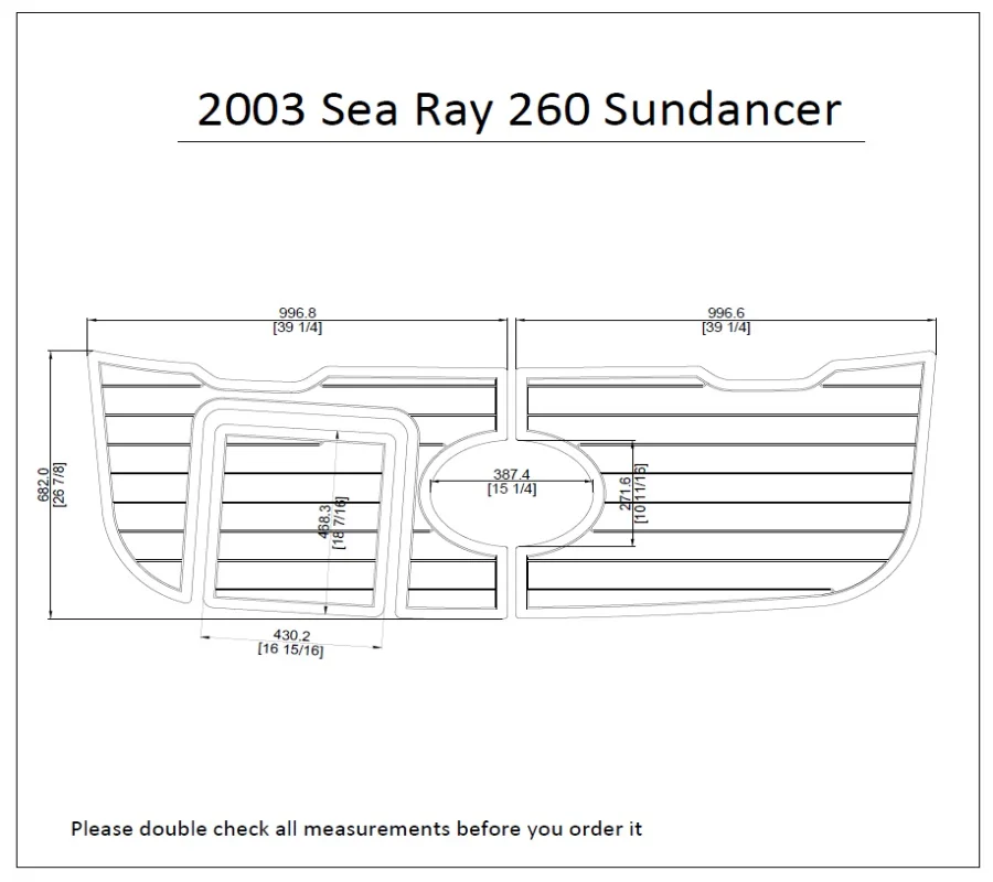 2003 морской луч 260 Sundancer Плавающая Платформа Pad 1/" 6 мм Лодка EVA тик настил