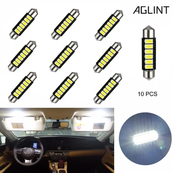 

AGLINT 10PCS LED Festoon C5W 41mm 42mm 6451 LED Bulbs 5730SMD 6LEDs Automotive LED Interior Reading Dome Side lamps White 12V