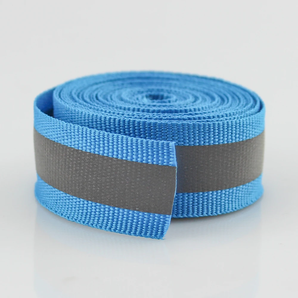 (3 meters/lot) Peacock Blue Reflective Fabric Tape Highlight Reflective